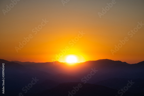 Sunset over the hills from Mount Nemrut
