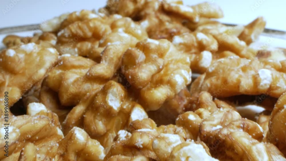 extreme close-up, detailed. pile of peeled walnut kernels. extreme close-up, detailed. pile of peeled walnut kernels.