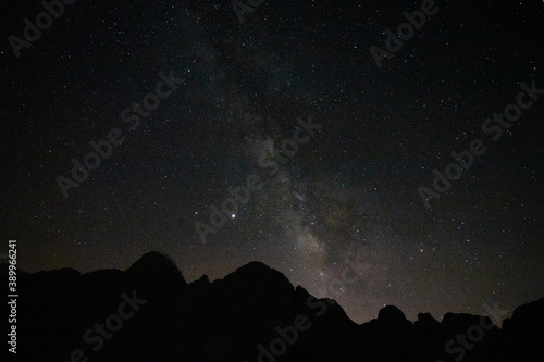 Milkyway and silhouette of the hills