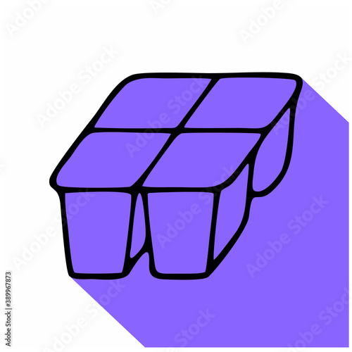 Yogurt, flat line logo, sour cream vector icon. Dairy product illustration.