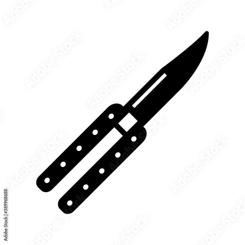 butterfly knife icon element of weapon icon for mobile concept and web apps. Thin line butterfly knife icon can be used for web and mobile. Premium icon on white background