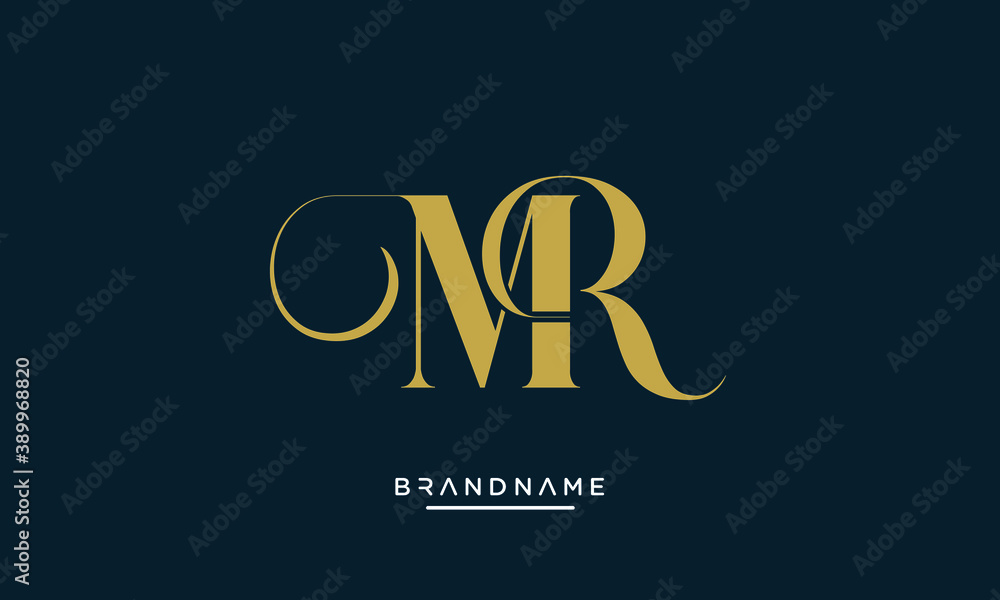 MR, RM Alphabet Initial Letters Logo Emblem Monogram Stock Vector ...