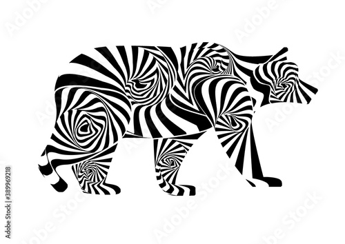 Wallpaper Mural design for decoration with abstract pieces forming a bear Torontodigital.ca