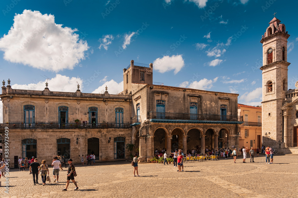 place of the cathedral in old havana, cuba