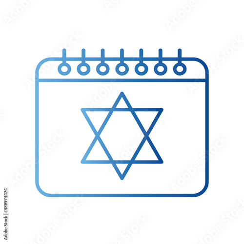 jewish hanukkah calendar gradient style icon vector design