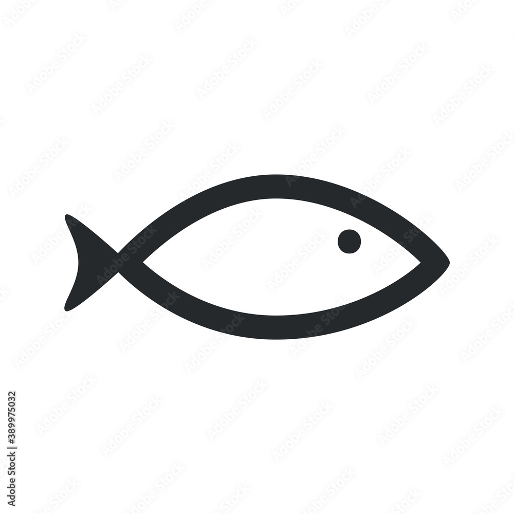 Fish icon. Vector flat design symbol of seafood. Fish icon. Vector flat design symbol of seafood.