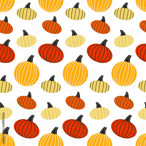 Thanksgiving pumpkin geometrical seamless pattern