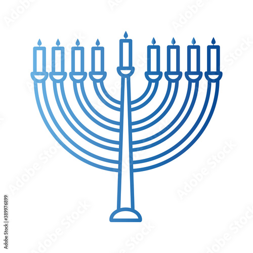 jewish menorah gradient style icon vector design
