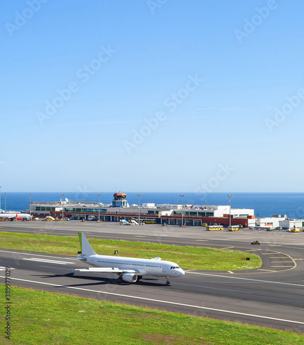 Airplane airport terminal Madeira Portugal