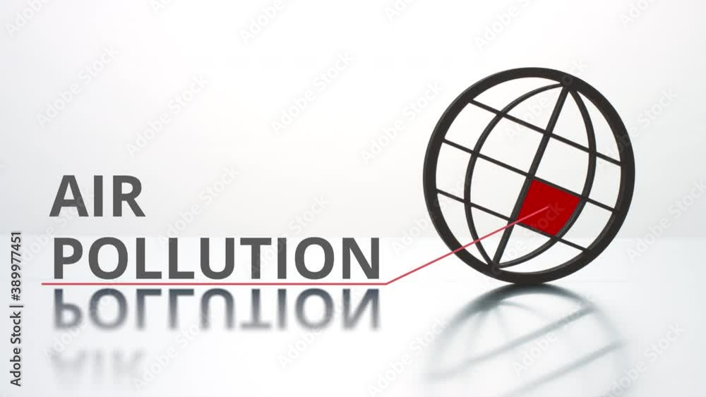 AIR POLLUTION words and earth globe icon. Major environmental problem concept AIR POLLUTION words and earth globe icon. Major environmental problem concept