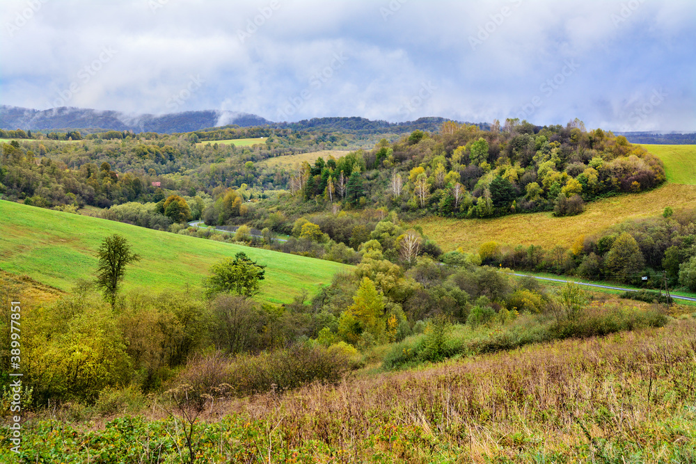 Fototapeta premium Bieszczady Mountains in Poland, beautiful autumn landscape