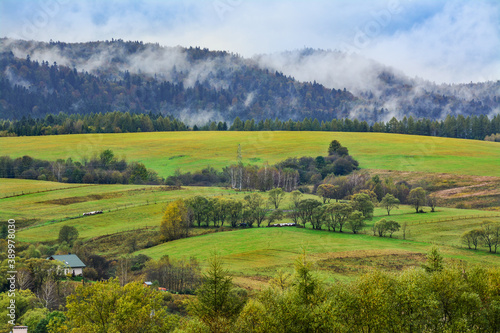 Bieszczady Mountains in Poland, beautiful autumn landscape