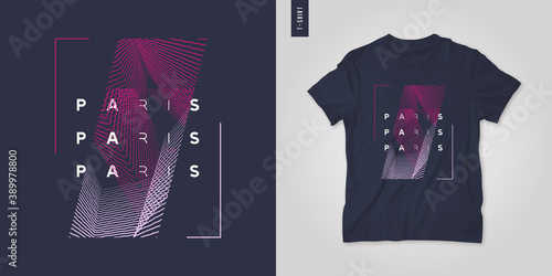 Paris. T-shirt geometric vector design, poster, print, template