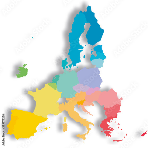 Colorful map of EU countries