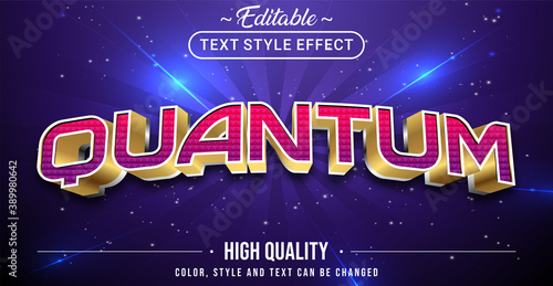 Editable text style effect - Quantum theme style.