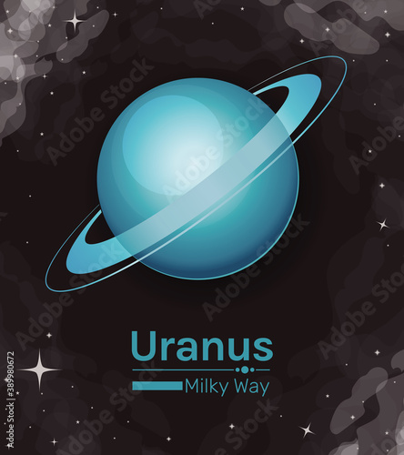 uranus planet milky way style icon vector design