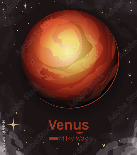 venus planet milky way style icon vector design