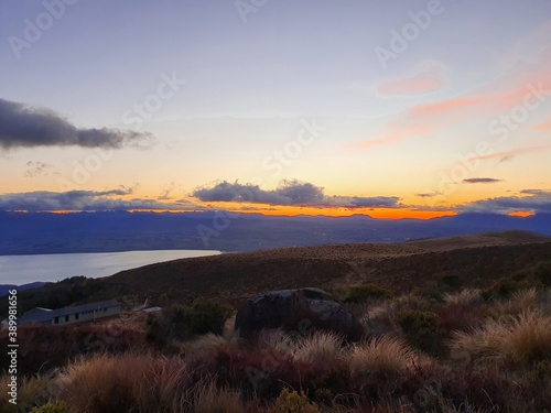 sunrise over the mountains New Zealand Kepler