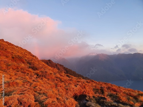 sunrise over the mountains New Zealand  Kepler