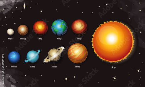 space and planet milky way style icon set vector design