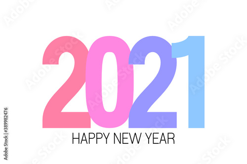 2021 Happy New Year vector colourful concept banner