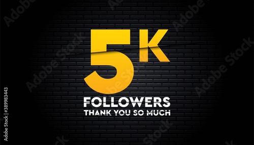 Thank you 5K followers background template.