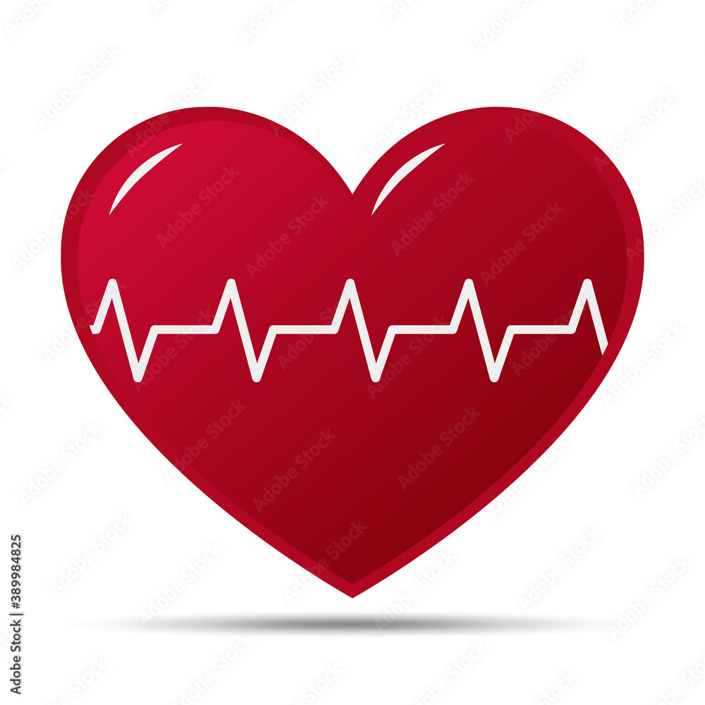 Heart with a pulse line. Cardiogram heartbeat vector illustration Heart with a pulse line. Cardiogram heartbeat vector illustration