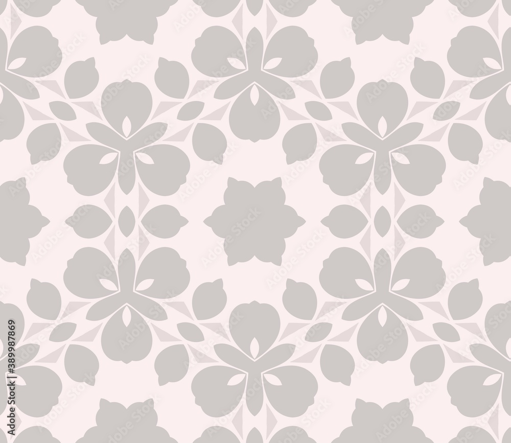 Pink and grey pattern, simple texture for young girl invitation card, beautiful flat geometric, floral cover background