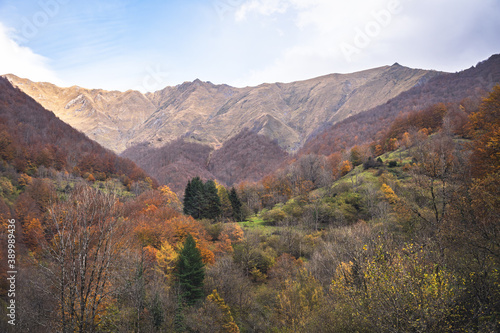 Autumn landscape in the Pyrennees mountains 
