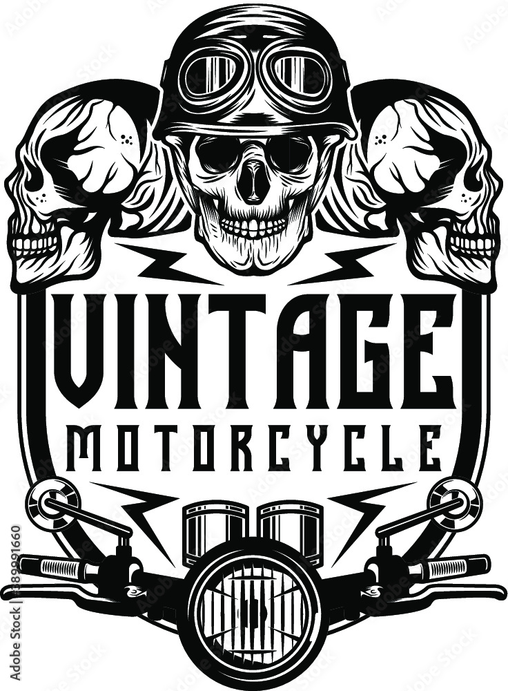 Obraz premium Vintage Custom Motorcycle emblem