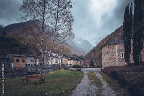 Salau french village in the pyrenees mountain photo