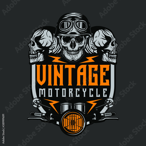 Vintage Custom Motorcycle emblem