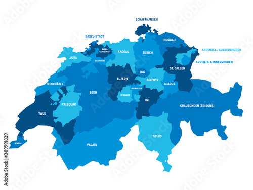 Canton of Switzerland map
