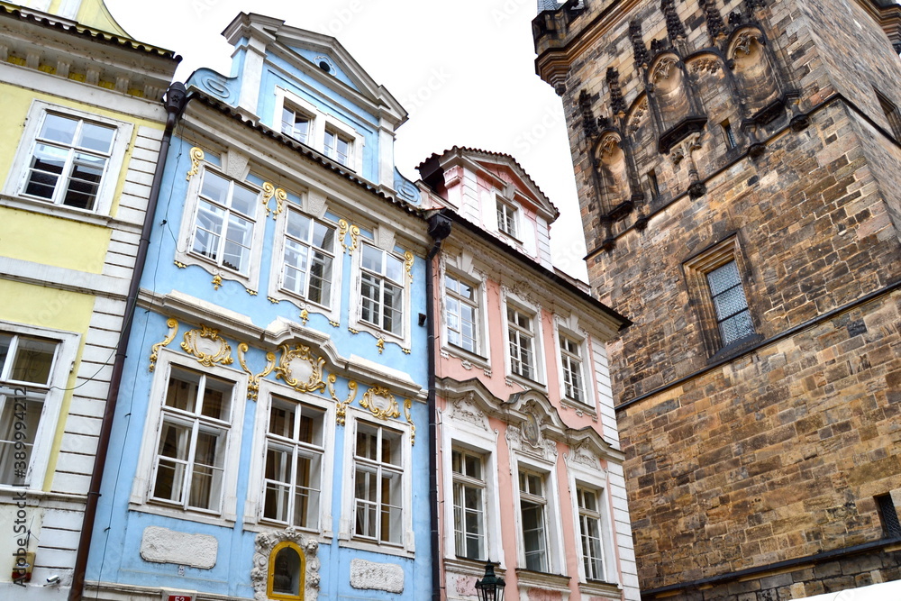 Beautiful Baroque architecture in the Mala Strana or Lesser Town of Prague