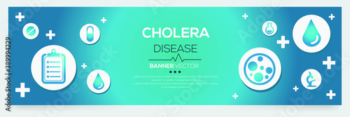 Creative (Cholera) disease Banner Word with Icons ,Vector illustration.
