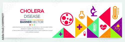 Creative (Cholera) disease Banner Word with Icons ,Vector illustration.
