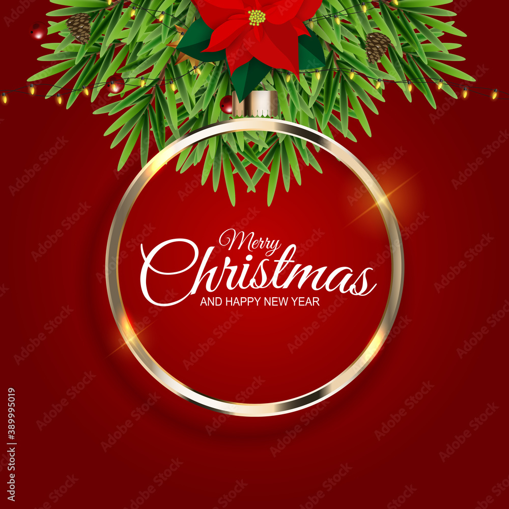 Holiday New Year and Merry Christmas Background