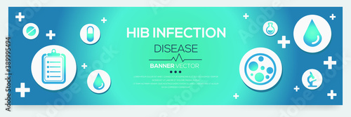 Creative (Hib Infection) disease Banner Word with Icons ,Vector illustration.
 photo