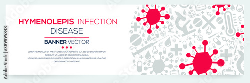Creative (Hymenolepis Infection) disease Banner Word with Icons ,Vector illustration.
