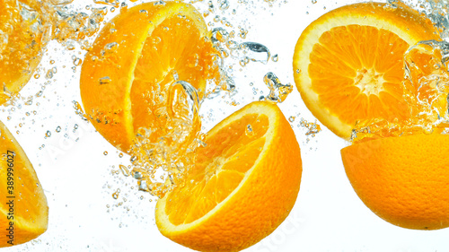 Fresh Orange Slices Splashi...