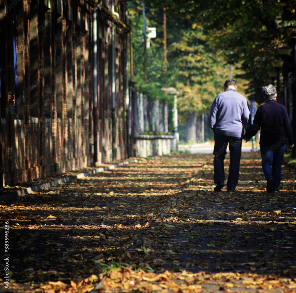 Fototapeta premium Anziani a passeggio