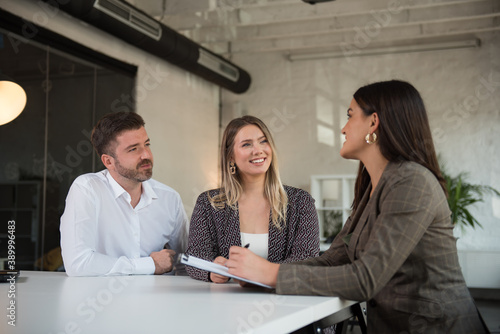 Business people having small talk at the meeting