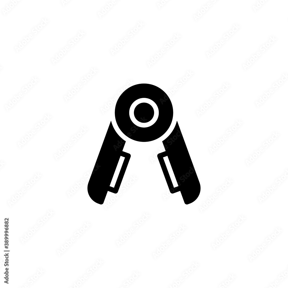 Styling Iron Icon in black flat glyph, filled style isolated on white background Styling Iron Icon in black flat glyph, filled style isolated on white background