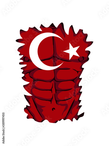 Flagge Türkei Muskeln 
