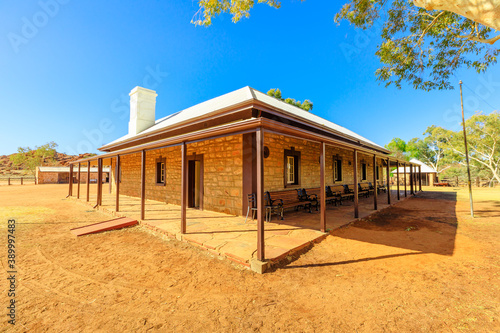 Buildings of the old telegraph station in Alice Springs town. An historic landmark in Alice Springs, Northern Territory, Central Australia. Outback Red Center desert. photo