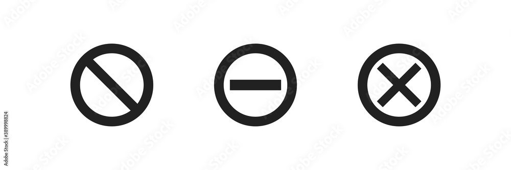 Forbiden sign set. Stop symbol. Dont circle icon. Wawning isolated, dont concept in vector flat Forbiden sign set. Stop symbol. Dont circle icon. Wawning isolated, dont concept in vector flat
