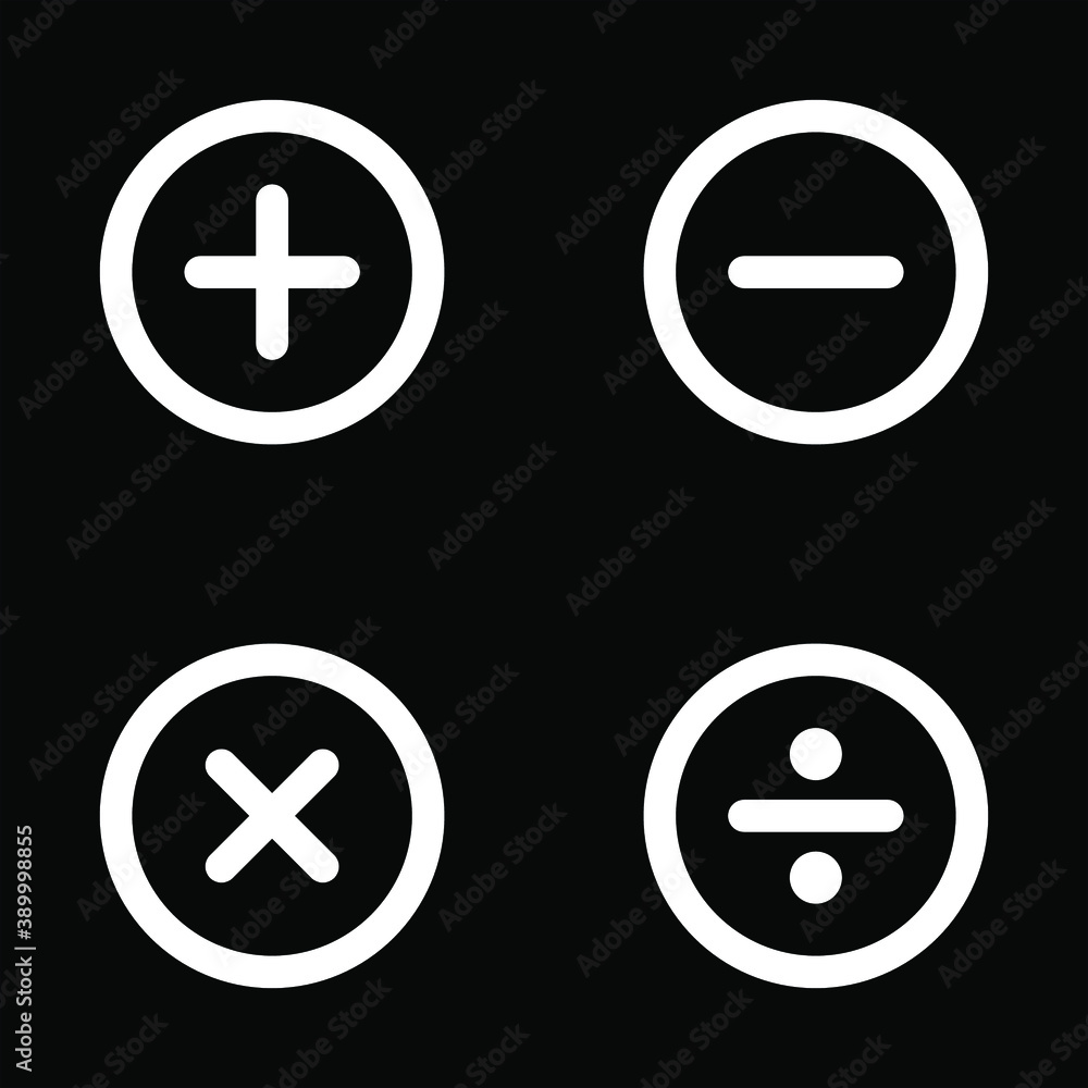 Collection of math symbols isolated on white background Collection of math symbols isolated on white background