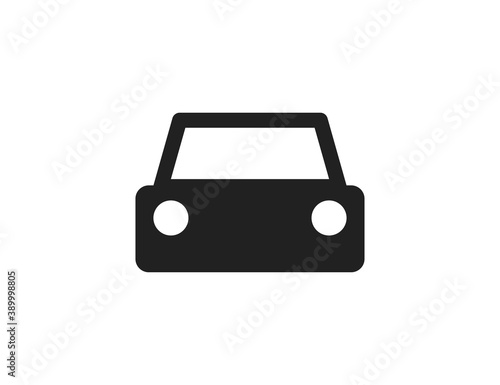 Car icon. Auto black symbol.  Silhuette automobile front sign concept in vector flat