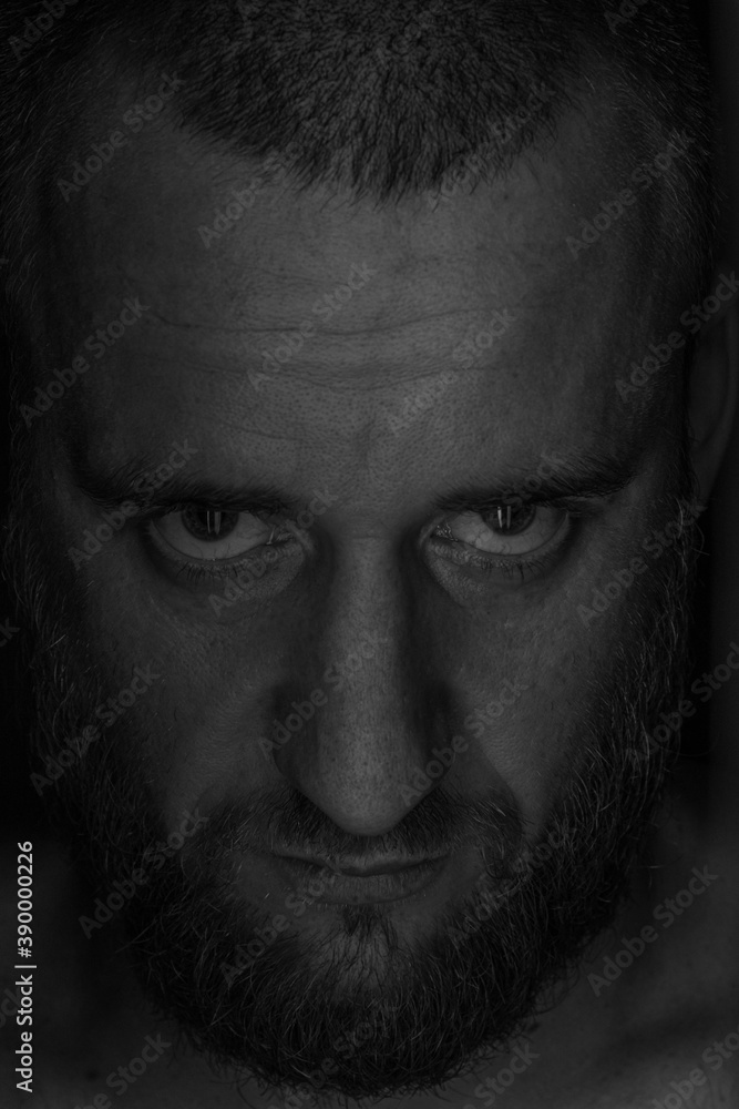 Fototapeta premium Closeup studio portrait of a man