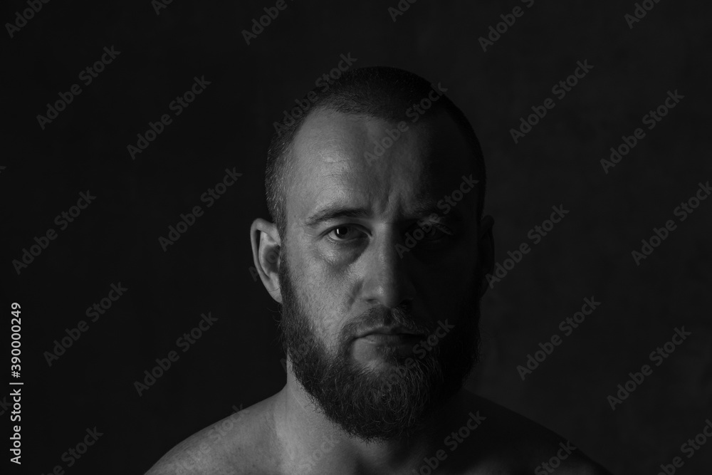 Closeup studio portrait of a man